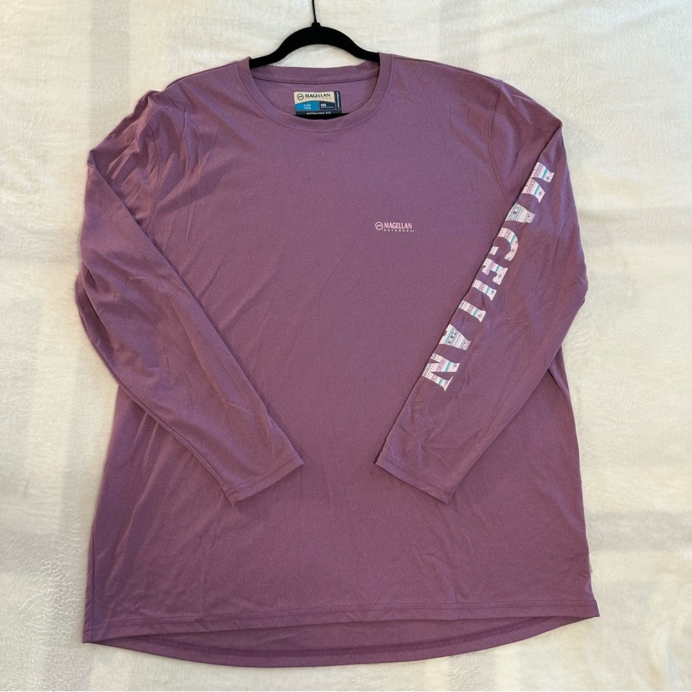 Magellan Outdoors Women's Purple Long Sleeve Wicking Fishing Shirt, XXL